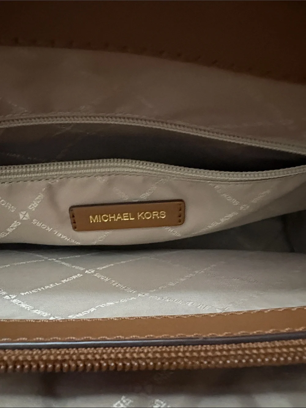 Michael Kors Brown and Cognac Signature Tote with Front Pocket